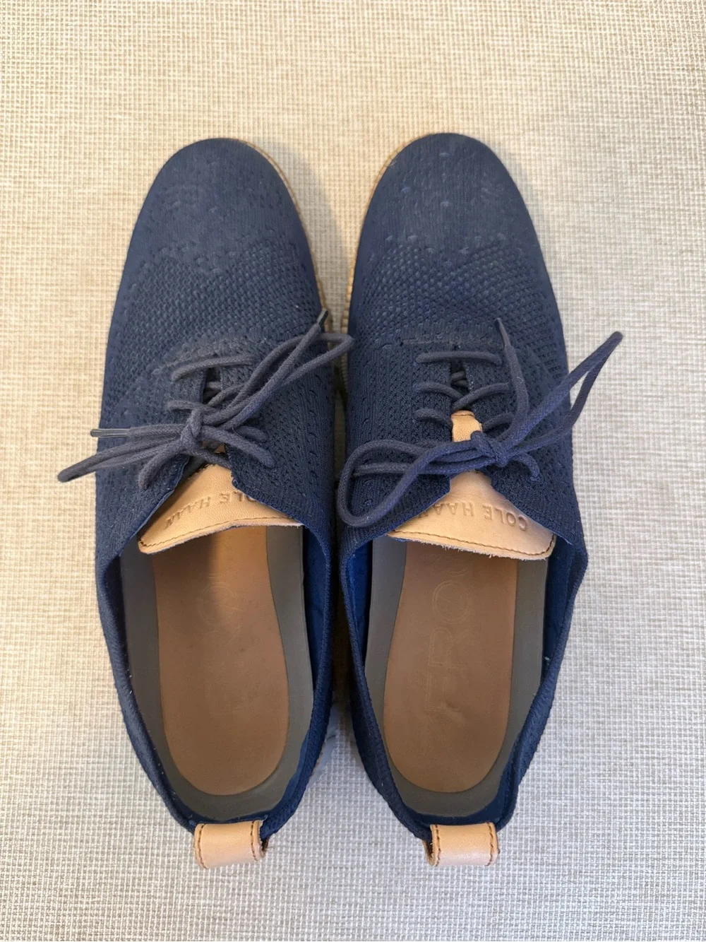 Men's Cole Haan Navy Knit Lace-Up Casual Shoes